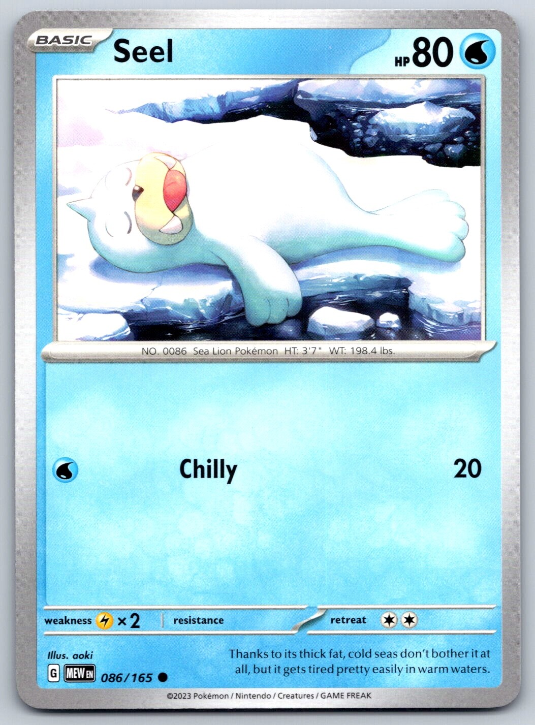 Seel - Scarlet Violet 151 MEW 086/165 Pokemon Card NM | eBay Seel - Scarlet Violet 151 MEW 086/165 Pokemon Card NM | eBay