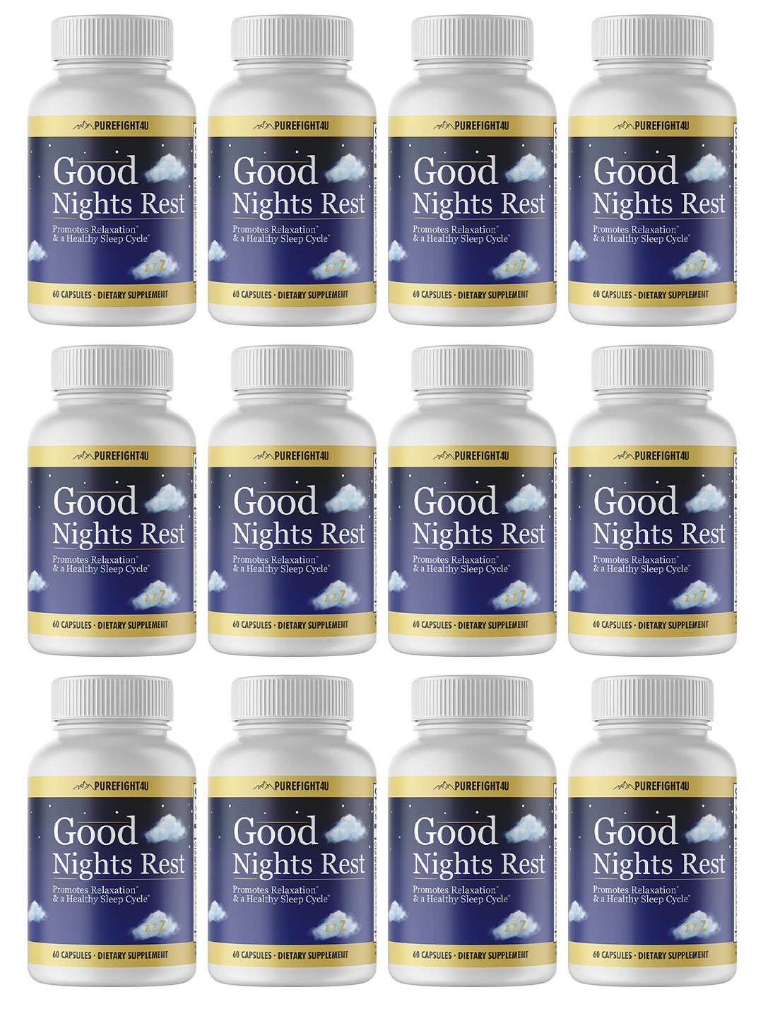 Good Night Rest Promotes Relaxation & Healthy Sleep Cycle-12Bottles-720 Capsules