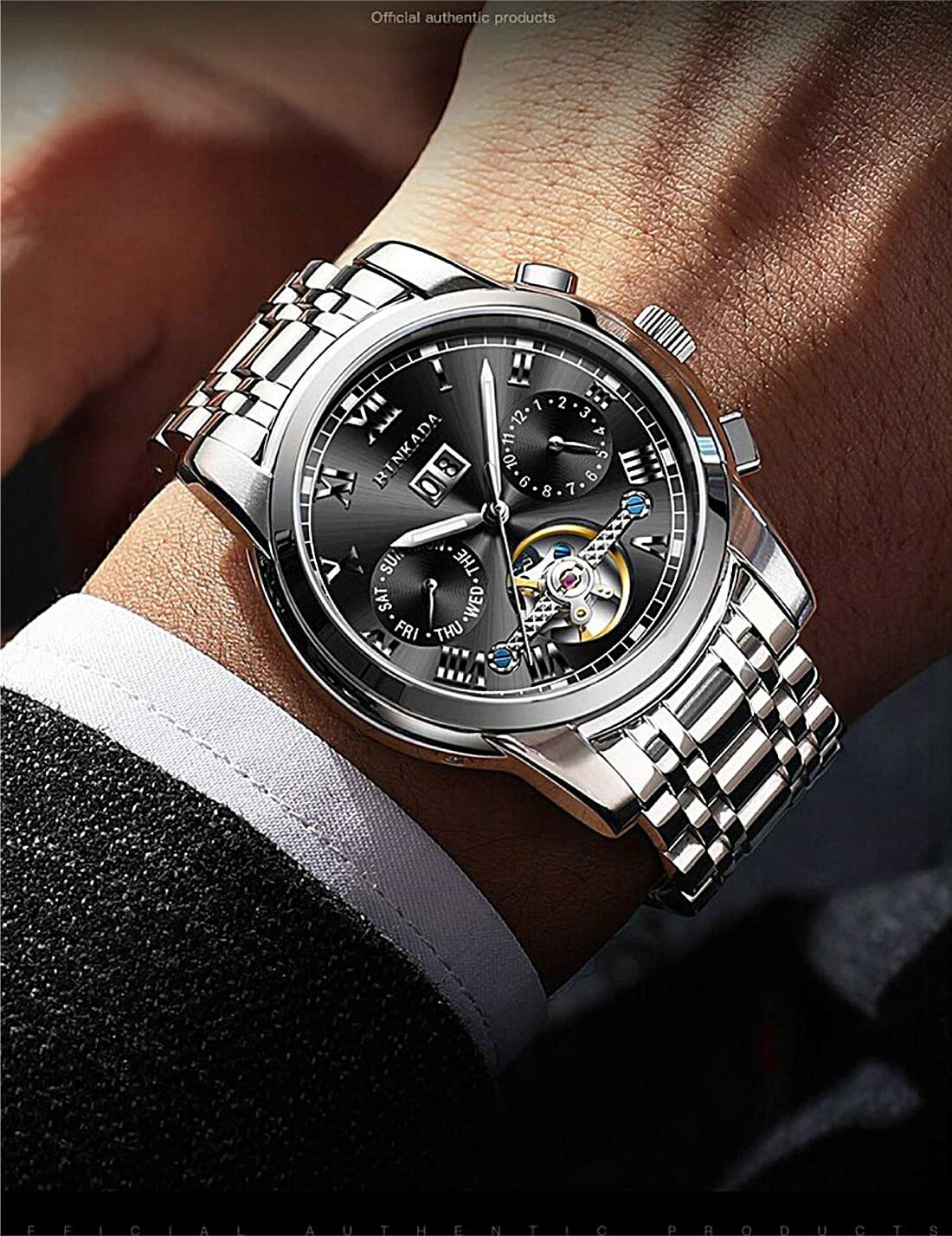 Pre-owned Time Warrior Quartz Men's Watch Ap Style Date, Sapphire Glass 316l Case