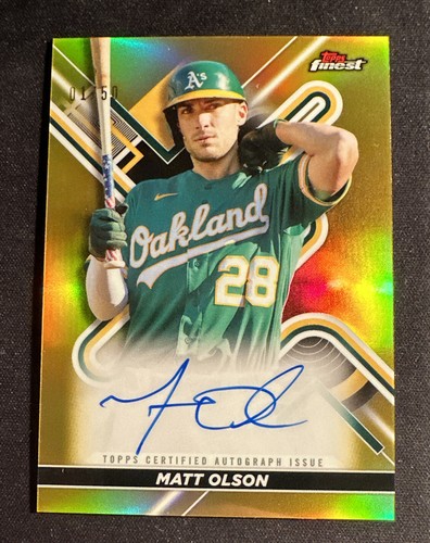 2022 Topps Finest Gold Refractor Matt Olson Auto #'d 01/50