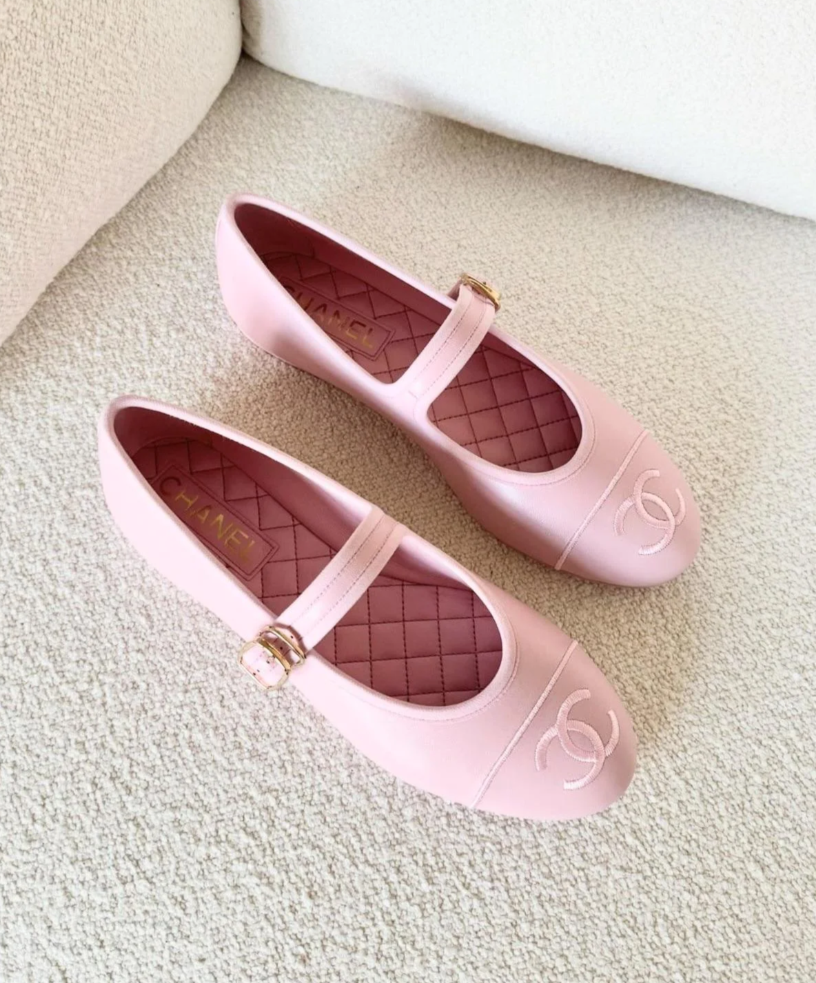CHANLバレリーナ Chanel Mary Jane Rose Ballet Flats 36.5/36.5C | eBay
