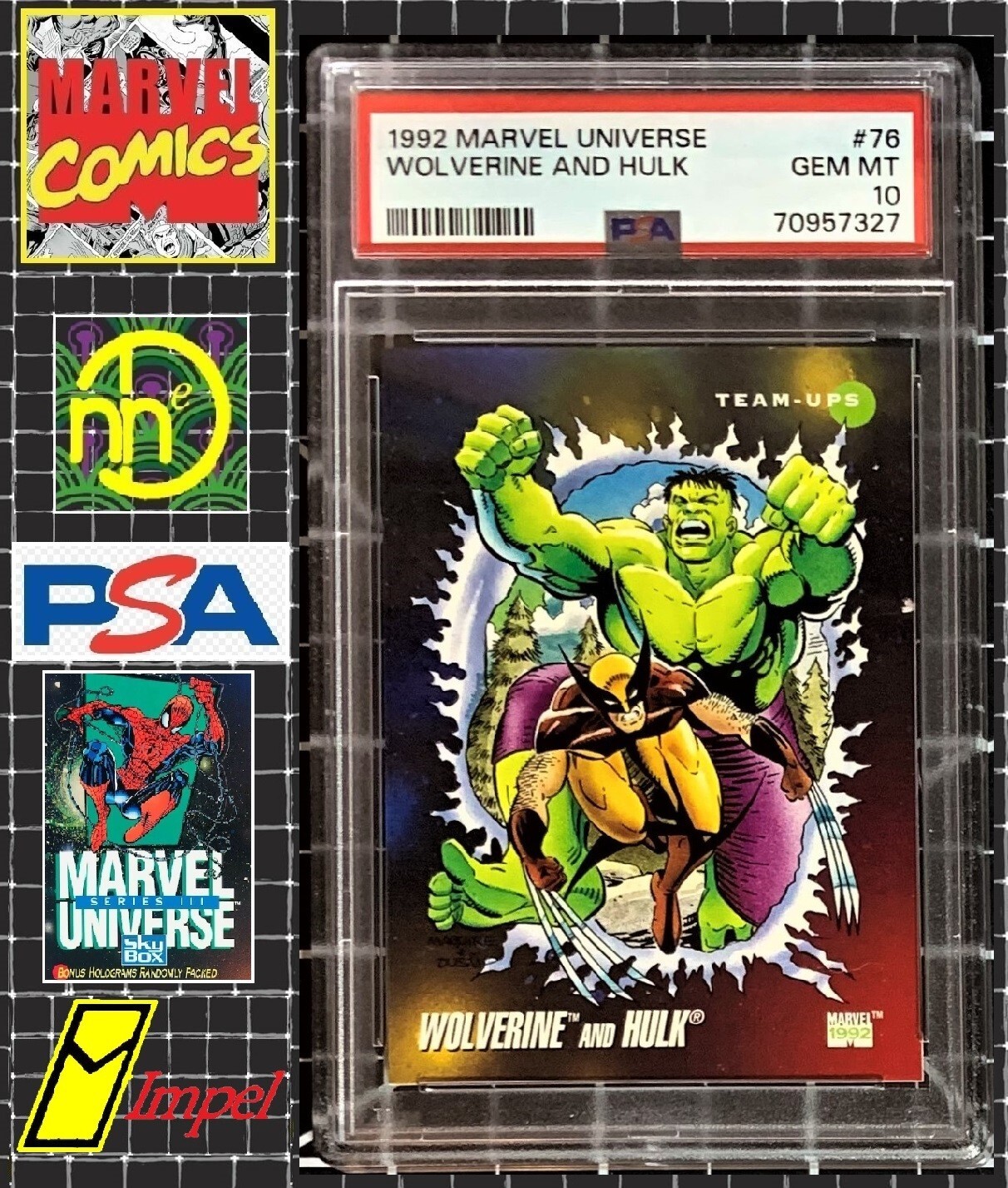 アメコミ MARVEL HALL OF FAME WOLVERINE 1992 Marvel Universe - #76 Wolverine & Hulk - PSA 10 GEM