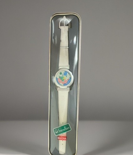 希少 80's フランス製 ヴィンテージ Benetton Bulova 置時計 Benetton by Bulova Vintage Quartz Fashion Watch - Retro