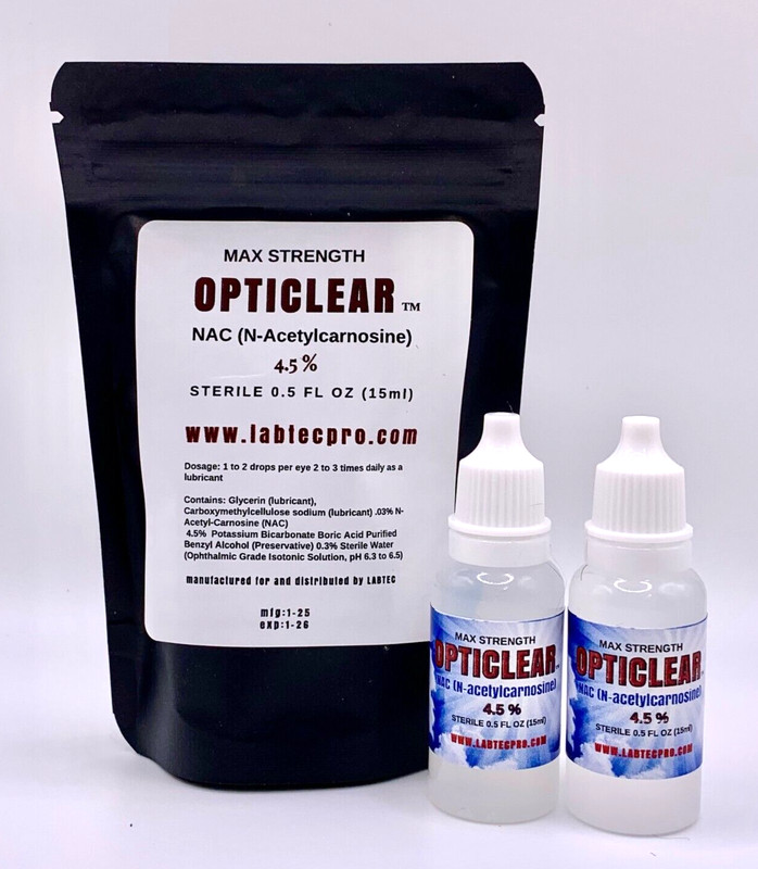 Cataract Eye Drops with 4.5% NAC, N-Acetylcarnosine 15ml Vial 2