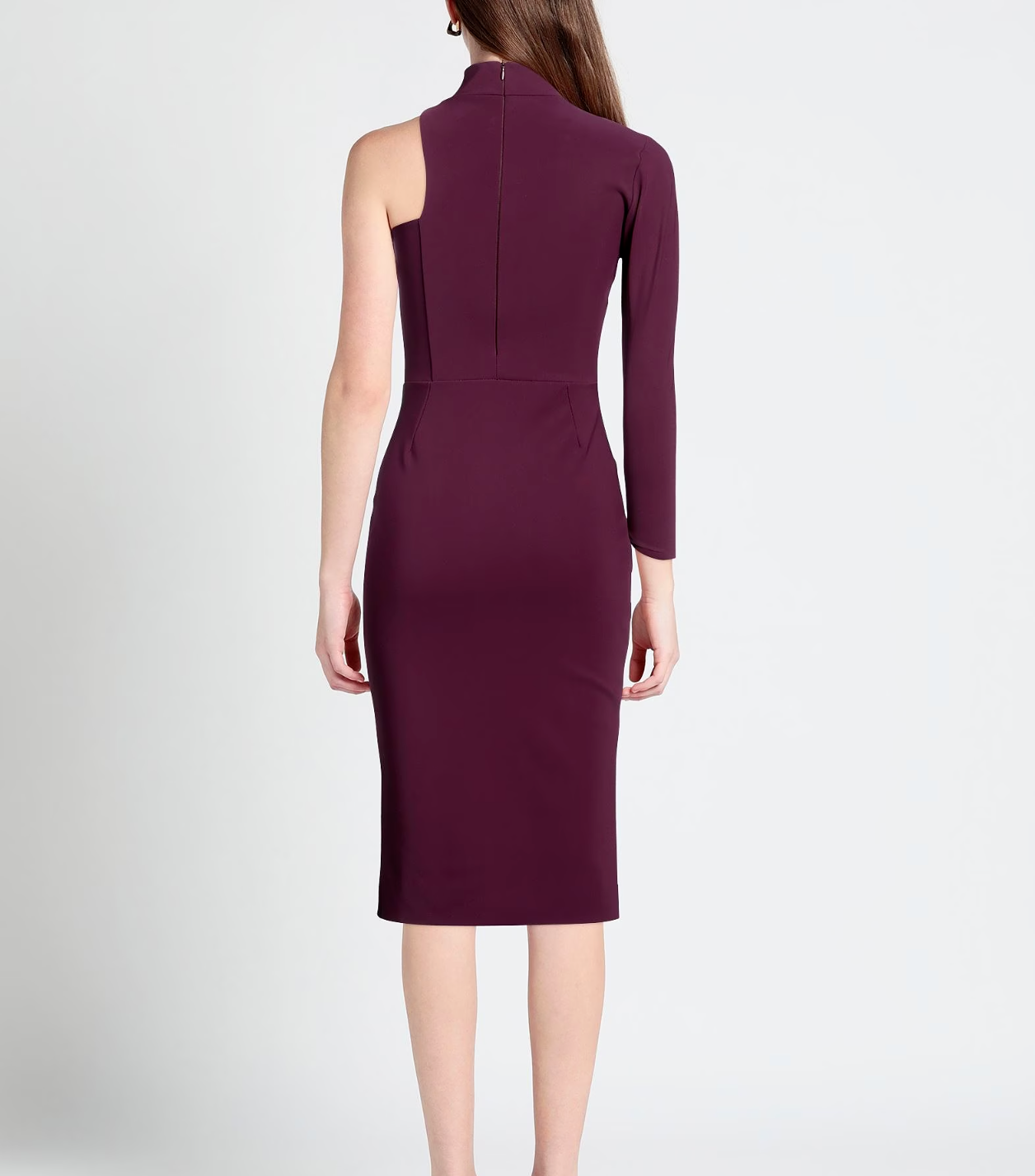 Pre-owned Chiara Boni Eitel Zp High-neck One-sleeve Dress 10u.s. Barolo Msrp$750 In Red