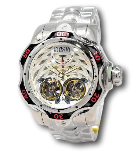 Pre-owned Invicta Reserve Venom Men's 52mm Double Open Heart Automatic Watch 35984