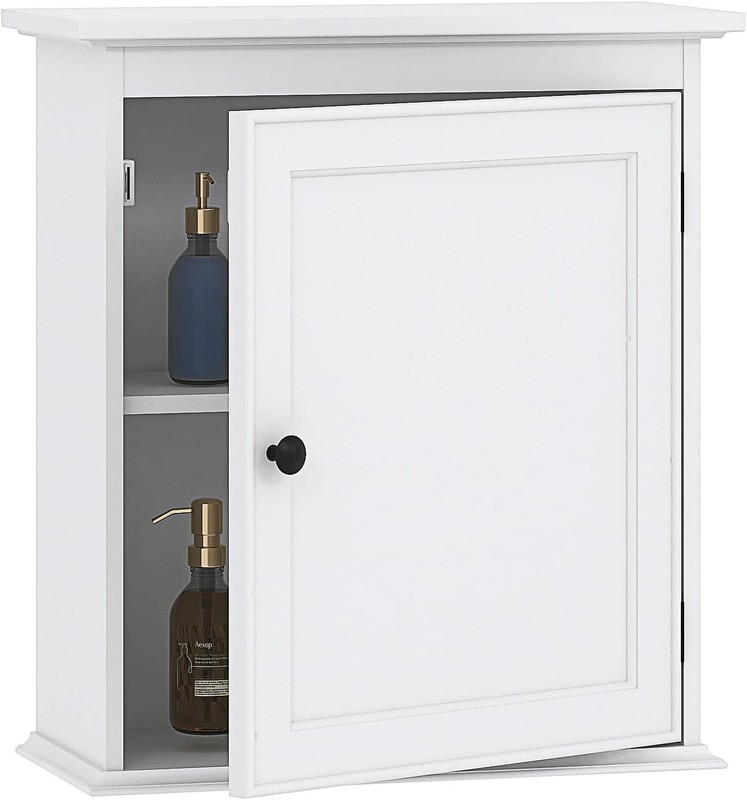 Small Bathroom Wall Cabinet, Wall Mounted Storage Cabinet, White