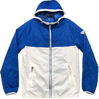 Guess Windbreaker Rain Jacket Mens Size S Colorblock Hooded Full