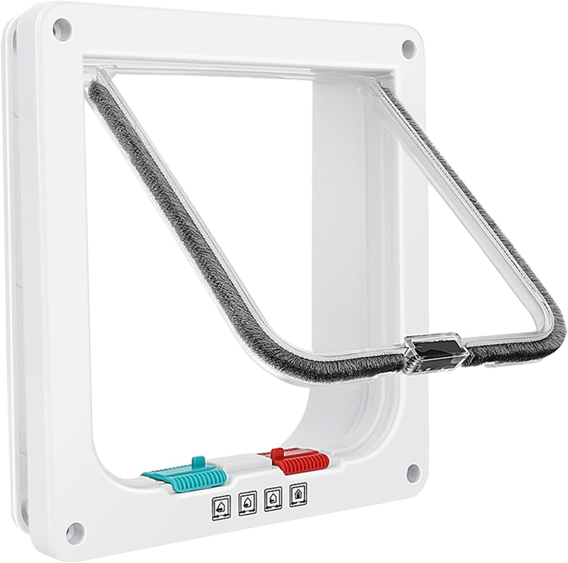 Cat Door for Windows & Sliding Door 4-Way Lock Weatherproof Pe...
