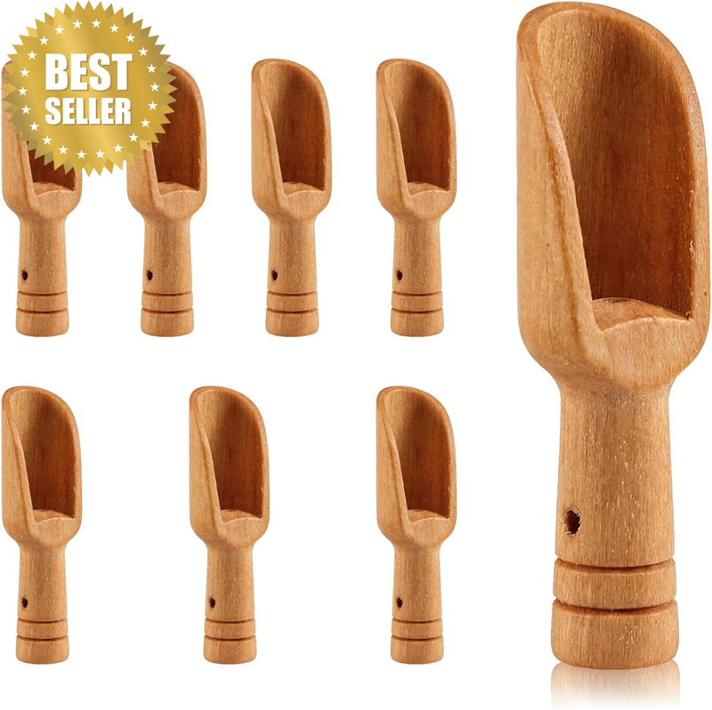 8 PCS Reusable Mini Wooden Spoons for Kitchen, Bathroom & DIY