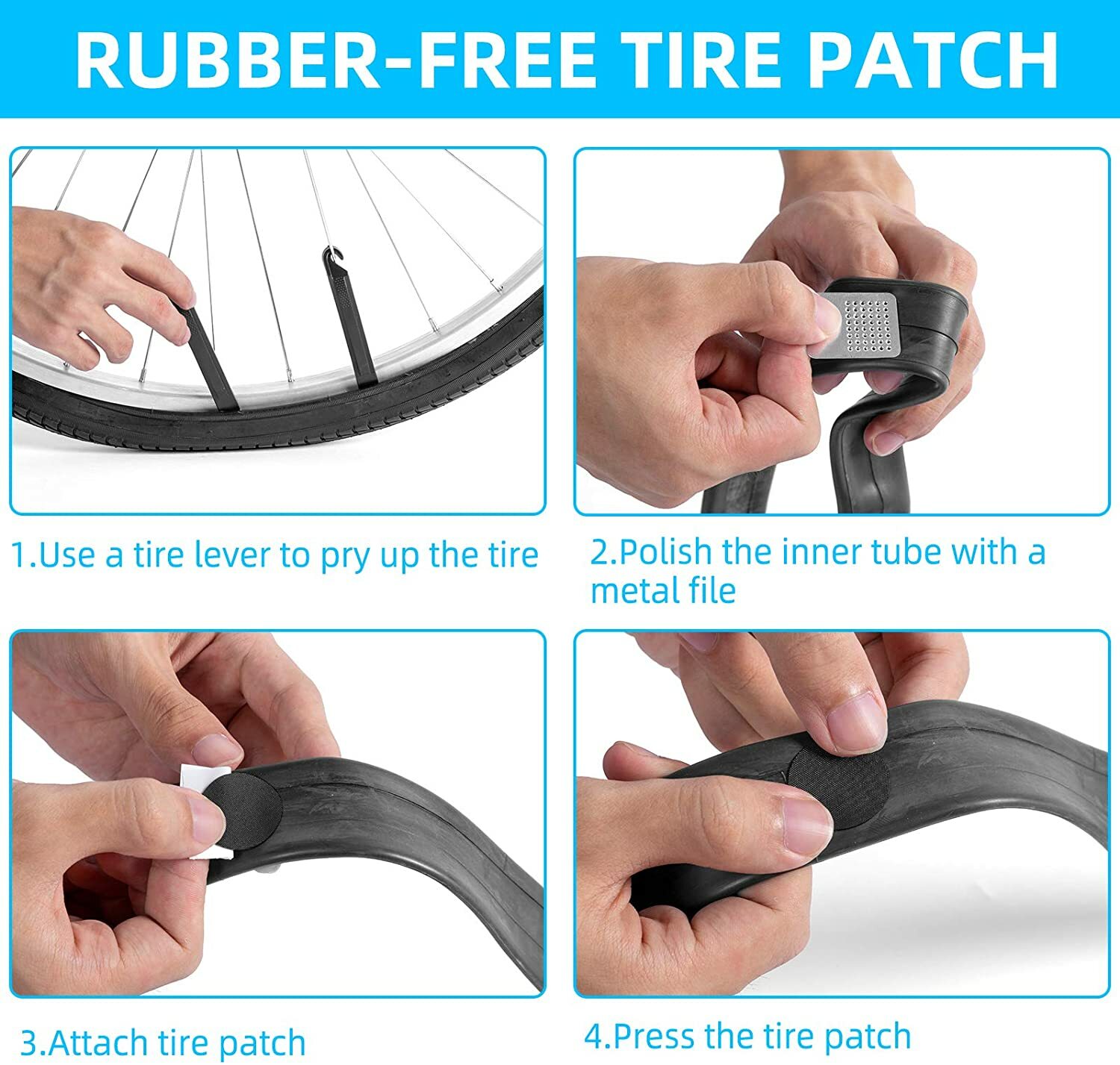 Bicycle Tube Puncture Repair Kit Bike Inner Tire Patch Kit Patches Glu