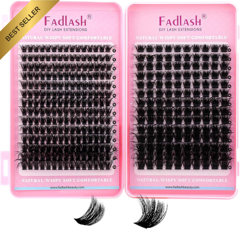 Lash Clusters 100D+200D Eyelash Clusters D Curl Fluffy Lashes Extensions 12-20Mm