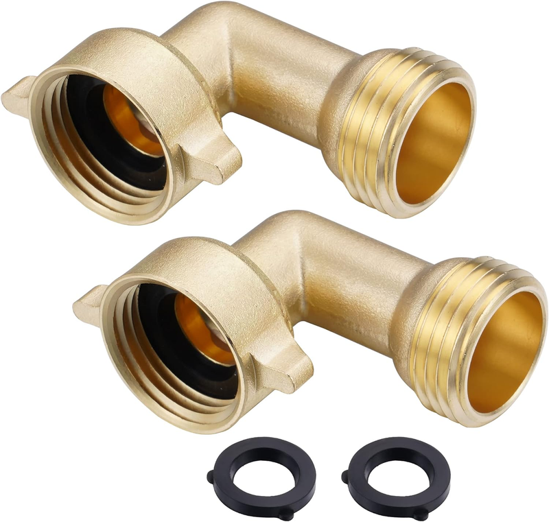 Elbow 3/4" Garden Hose Connector Solid Brass Adapter For Rv Water