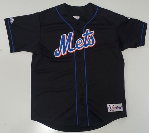 デッド 2000年 Majestic MLB NY METS Tシャツ L 黒 Vintage Majestic New York Mets Black Mesh Jersey (Size XL