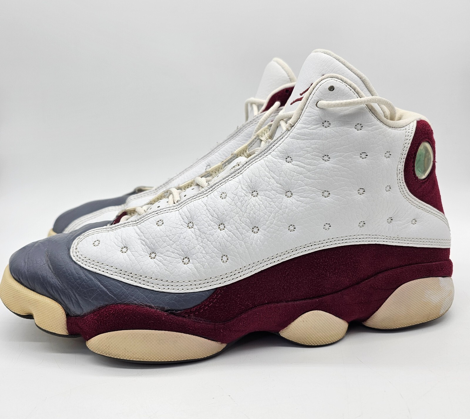 フリントストーン 2004 Nike Air Jordan 13 XIII Retro Grey Toe Size 10.5 White
