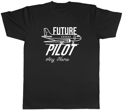 Personalised Future Pilot Any Name Airplane Mens T-Shirt Tee Gift Top