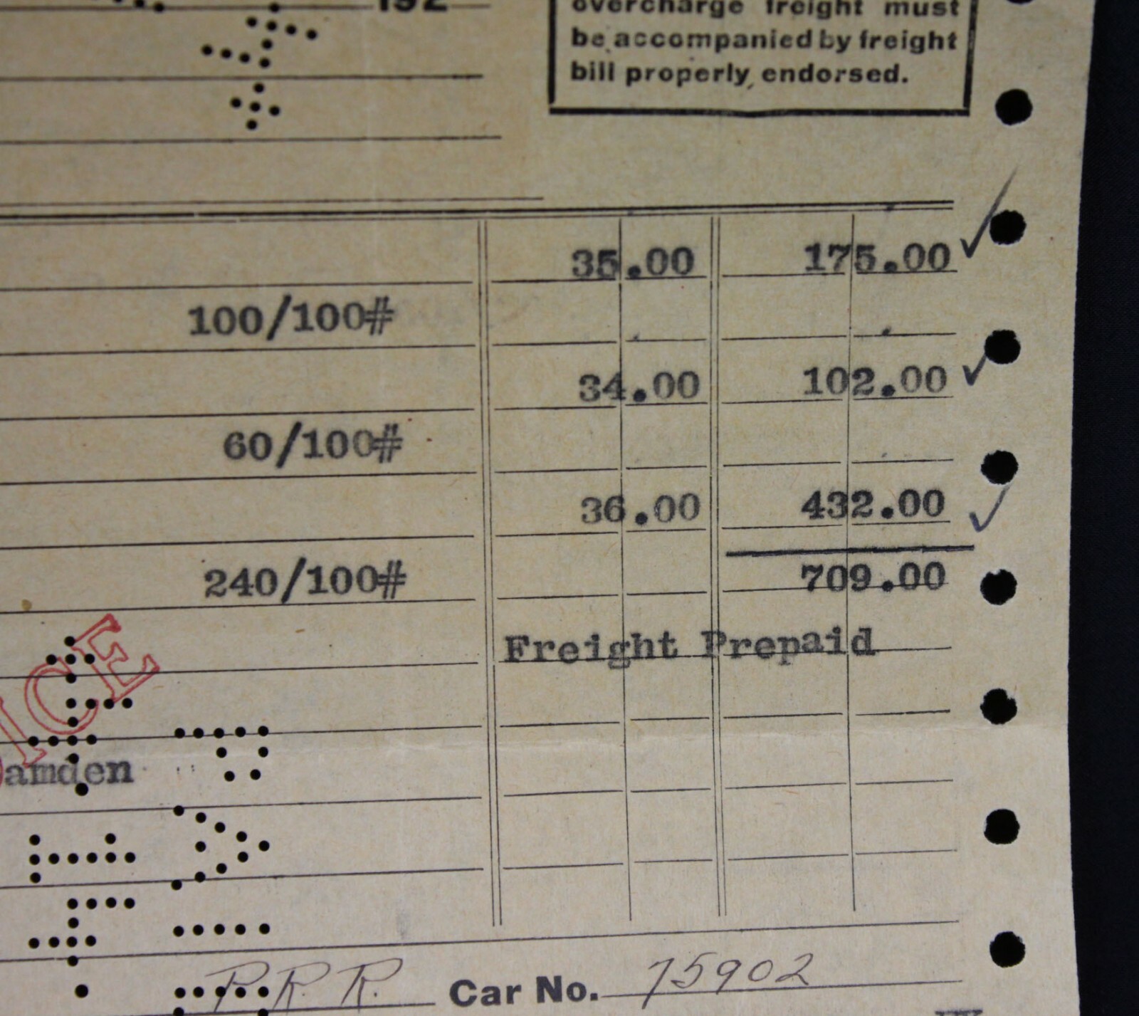 Vtg Fort Wayne Indiana 1923 Invoice Mayflower Mills Bill Old Paper Middlings