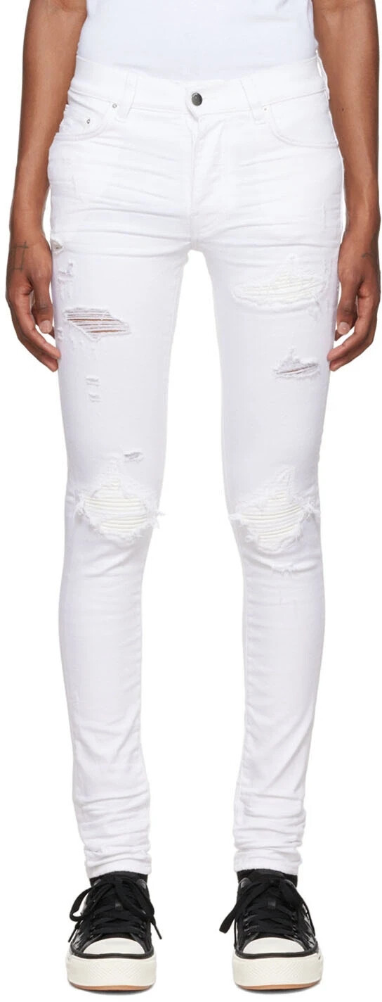 Amiri MX1 Jeans 31 IT 47 S Mens White Skinny Stretch Amiri MX1 Jeans 31 IT 47 S Mens White Skinny Stretch