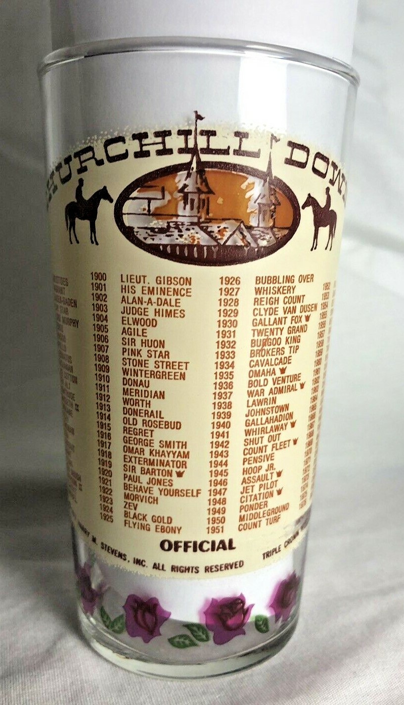 1977 Kentucky derby glass .Seattle Slew.Triple Crown Winner