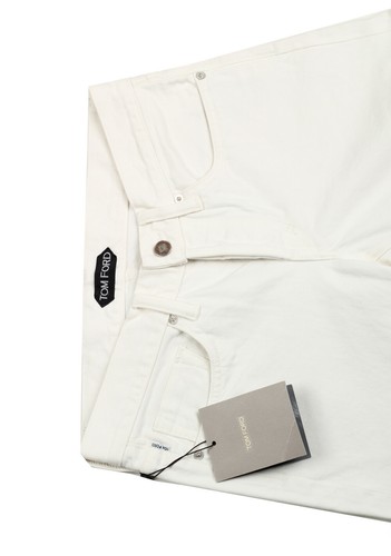 Pre-owned Tom Ford Off White Straight Fit Jeans Tfd002 Size 45 It / 29 U.s.