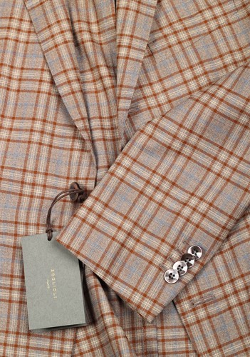 Pre-owned Boglioli K Jacket Brown Checked Suit Size 48 / 38r U.s. With Tags