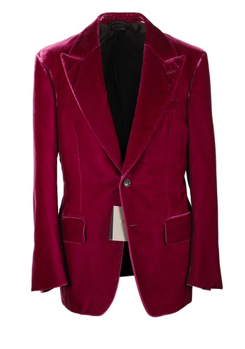 Pre-owned Tom Ford Cooper Velvet Red Tuxedo Dinner Jacket Size 54 It / 44r U.s.