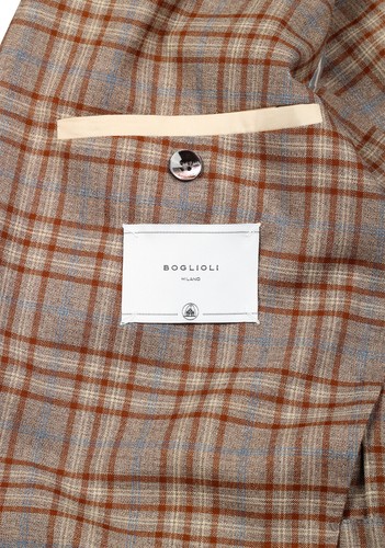 Pre-owned Boglioli K Jacket Brown Checked Suit Size 48 / 38r U.s. With Tags