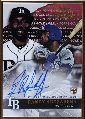 2021 AL新人賞のランディーアロサレーナRC AUです。 2021 Topps Gold Label Class 1 Blue /150 Randy Arozarena #49