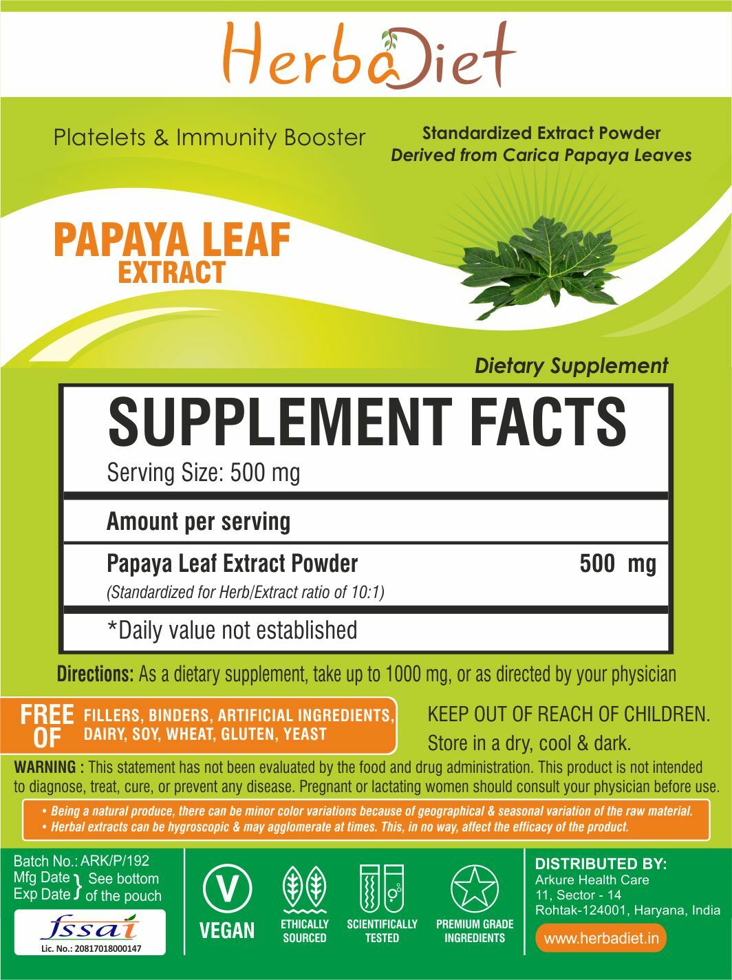 Papaya Leaf 101 Extract Powder Carica Papaya Promotes weight loss Antioxidant eBay