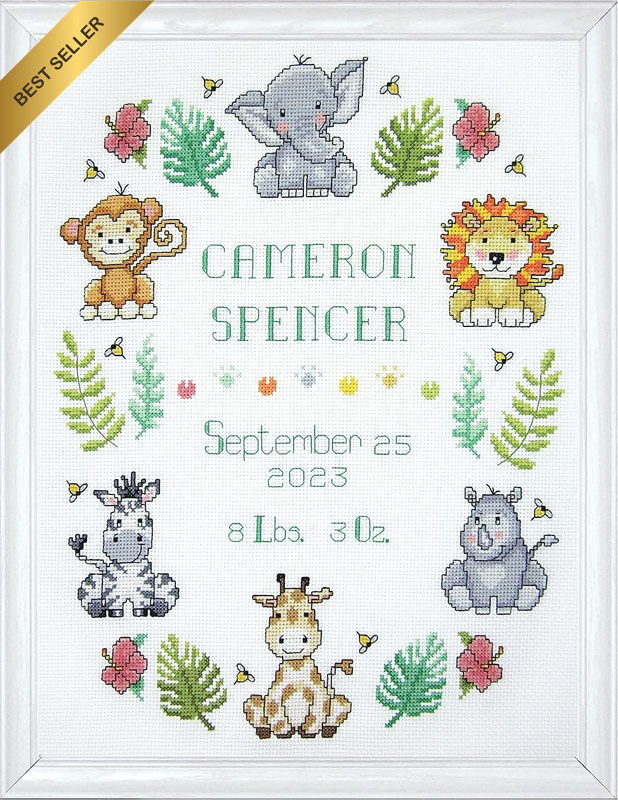 Janlynn Cross Stitch Kit, 11 X 14, in the Jungle (14 Count)