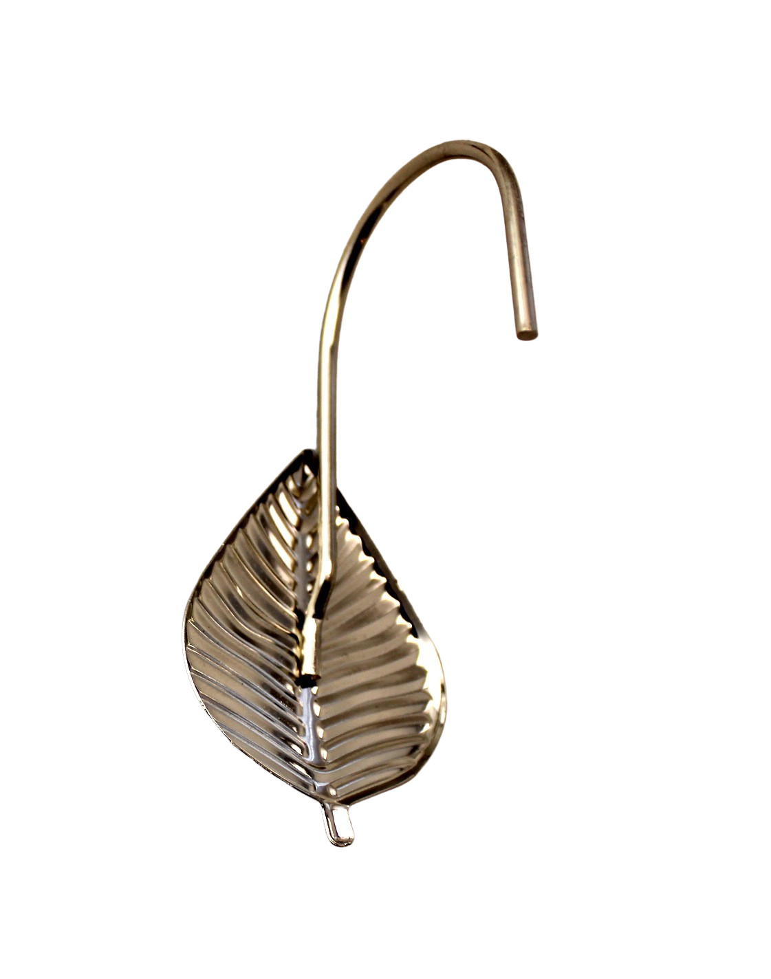 Set of 12 Decorative Leaves Shower Curtain Hooks Rings Hangers Silver Finish