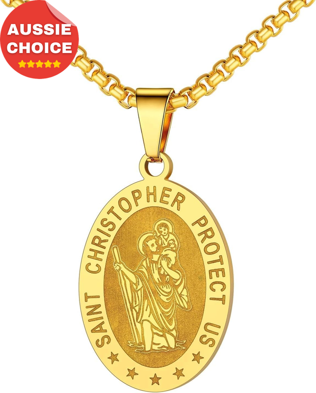 St Benedict Michael Necklace Unisex 316L Stainless Steel Pendant Jewelry