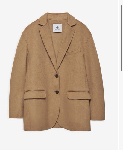 Pre-owned Anine Bing Quinn Blazer Size Small In Beige