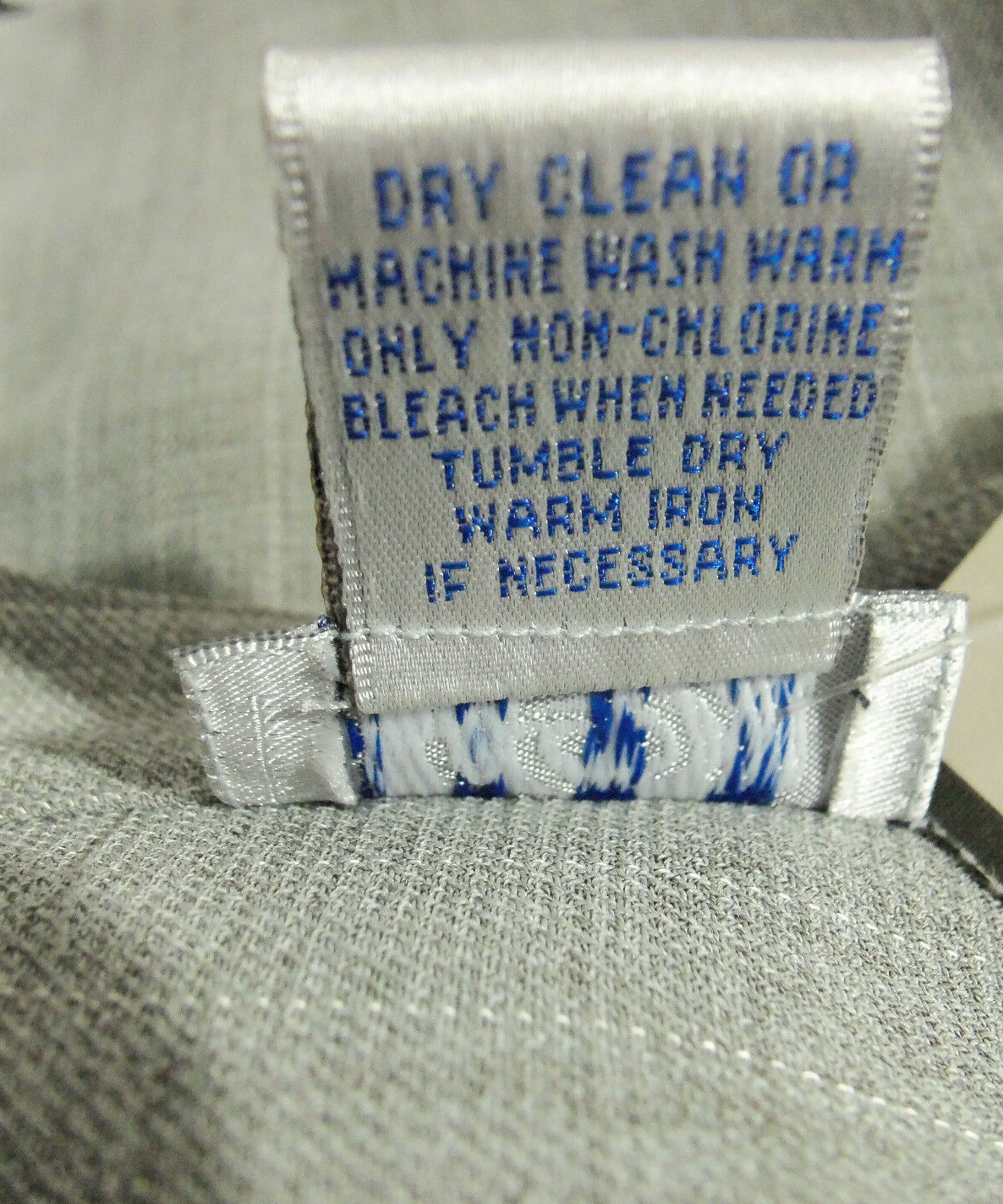 BETU Gray Pinstripe Polyester Band Collar Long Sleeve Shirt Jacket - XL