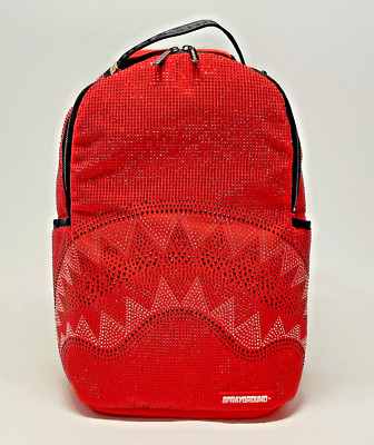 SPRAYGROUND Red Rhinestone Backpack ROUGE TRINITY LIMITED EDITION RARE Shark Bag
