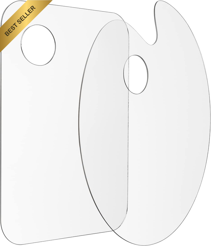 Acrylic Paint Palette with Thumb Hole, 2 Pack, 30 X 20 Cm, Clear Transparent, Re