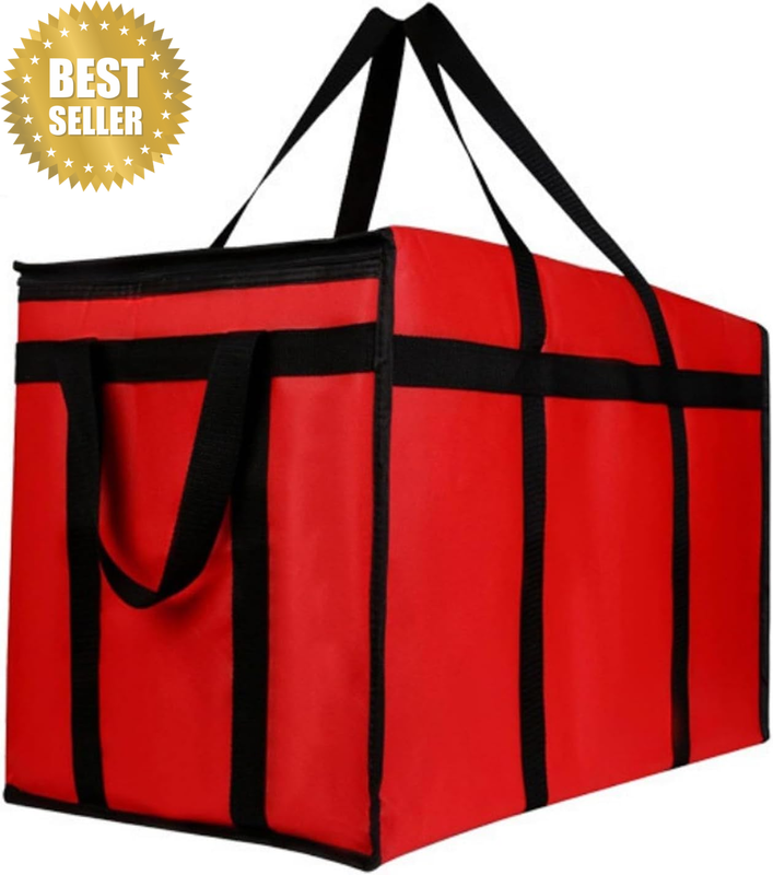 Reusable Insulated Food Delivery Bag, Large Waterproof Thermal Cooler Tote with