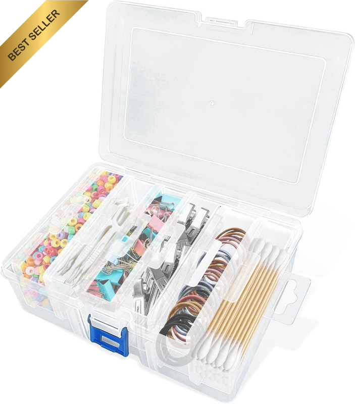6 in 1 Tiny Portable Plastic Storage Containers with Dustproof Lid -Transparent