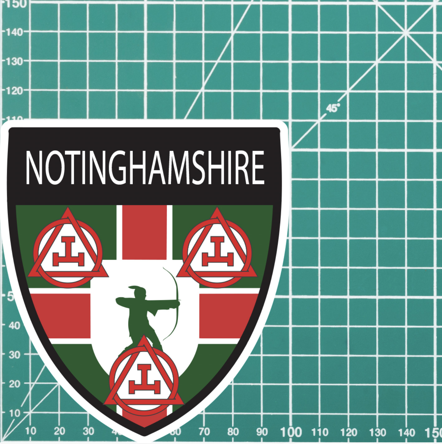 Nottinghamshire Masonic Holy Royal Arch Shield Sticker - Picture 4 of 4