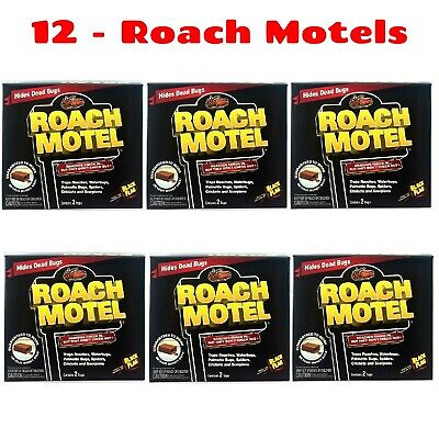 12 Lot Black Flag Roach Motels Cockroach Bug bait Glue Trap Spider Motel