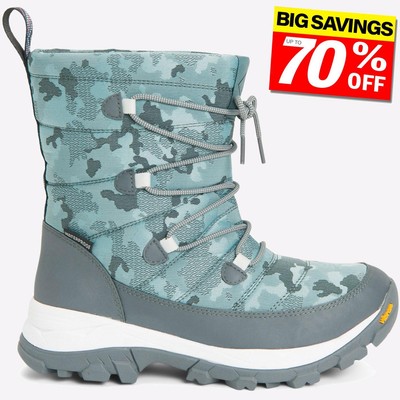 Pre-owned Muck Boots Arctic Ice Nomadic Sport Agat Hiking Wellingtons Womens In Castlerock/trooper Camo