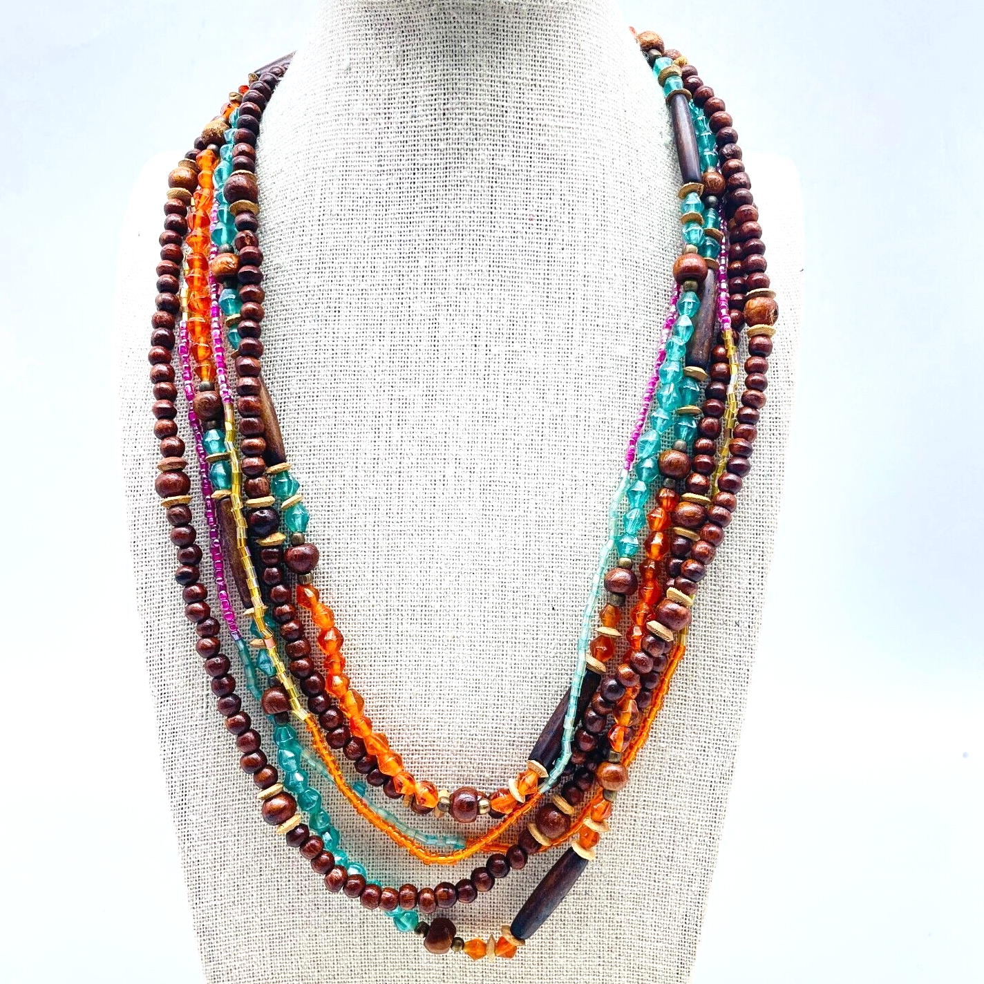 アクセサリー Folk/N SILVER BEADS NECKLACE navajo-turquoise-sterling-