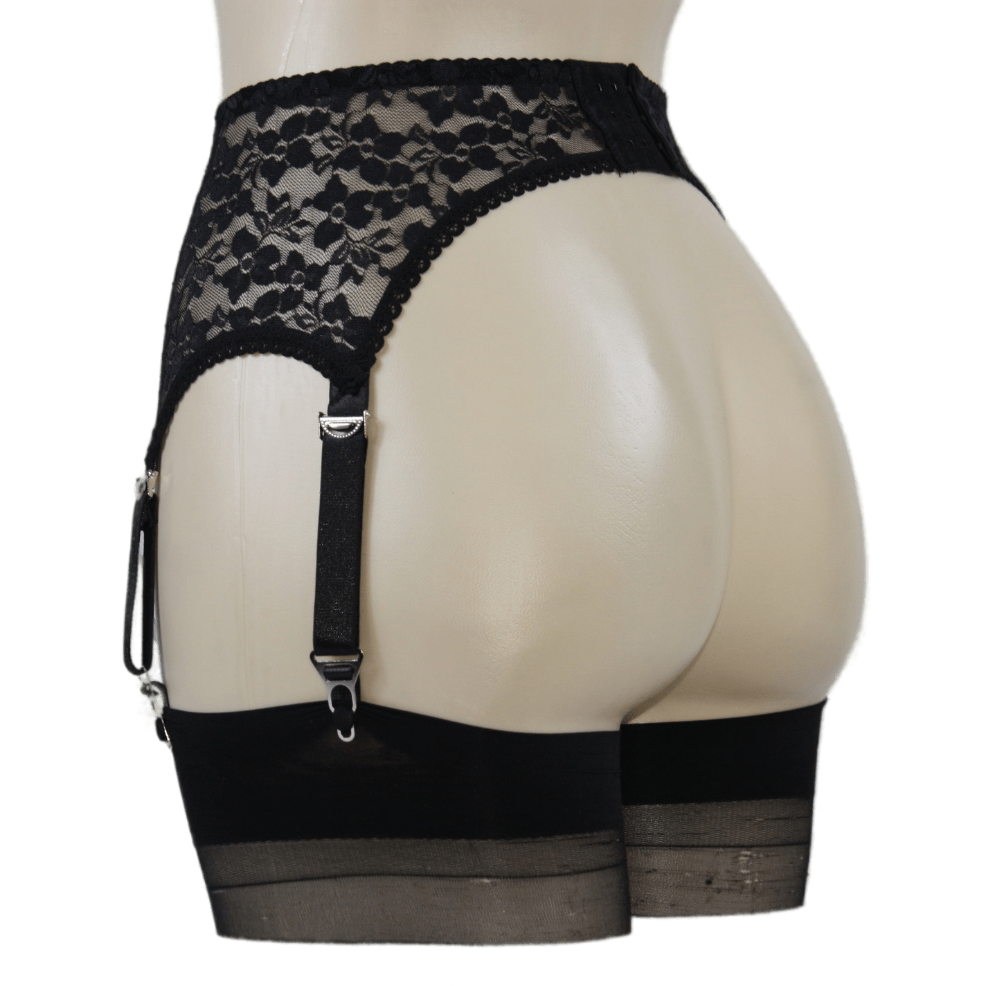 Alacki Side Floral Lace Panel Garter Belts Retro Style 6 Straps Suspender(S~XXL)