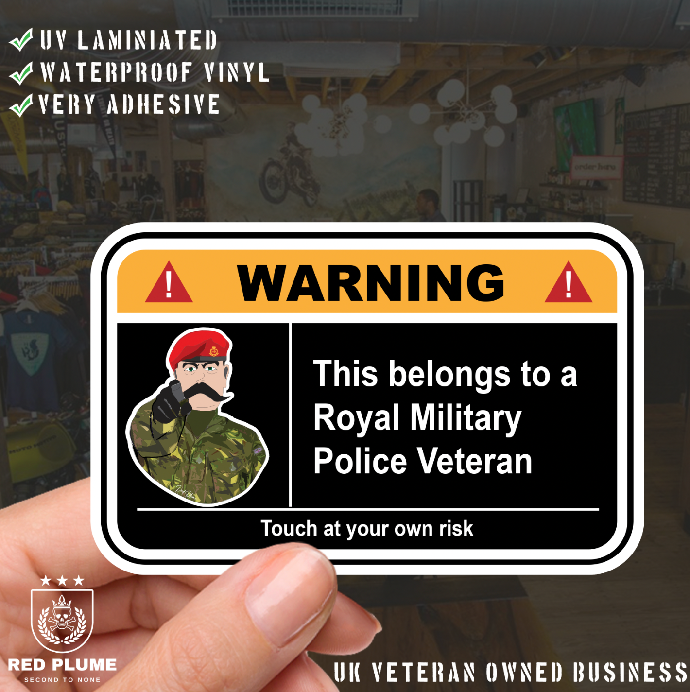 Royal Military Police Veteran Warning Funny Vinyl Sticker (100mm wide) - Picture 1 of 6