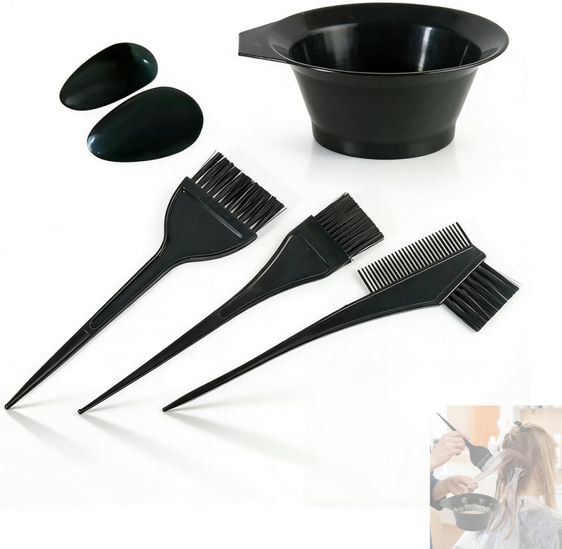 Hair Dye Kit, 5-Piece Hair Dyeing Tool Set with Double-Sided Hair Dye Comb, Mixi