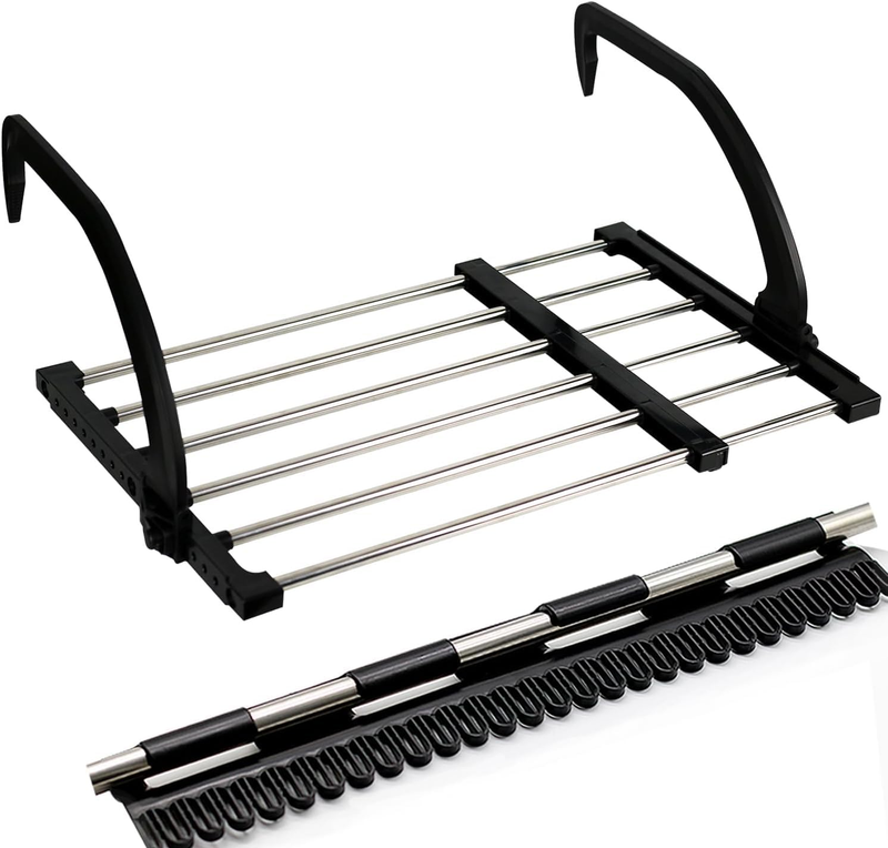 Folding Clothes Drying Rack Balcony Rail Laundry Rack | Retractable Laundry Dryi
