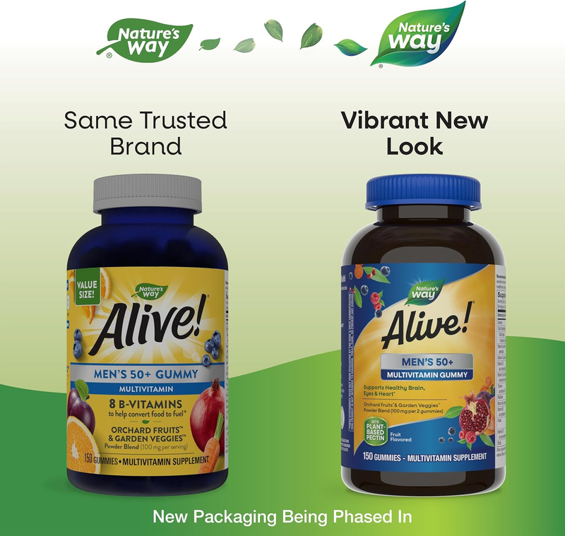 Nature’s Way Alive! Men’s 50+ Daily Gummy Multivitamins, Supports Healthy Brain