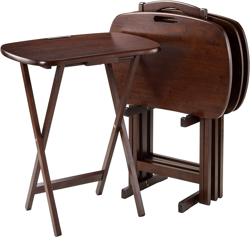 Winsome Wood TV Tray Set, Wooden Folding Tables Top, Browns