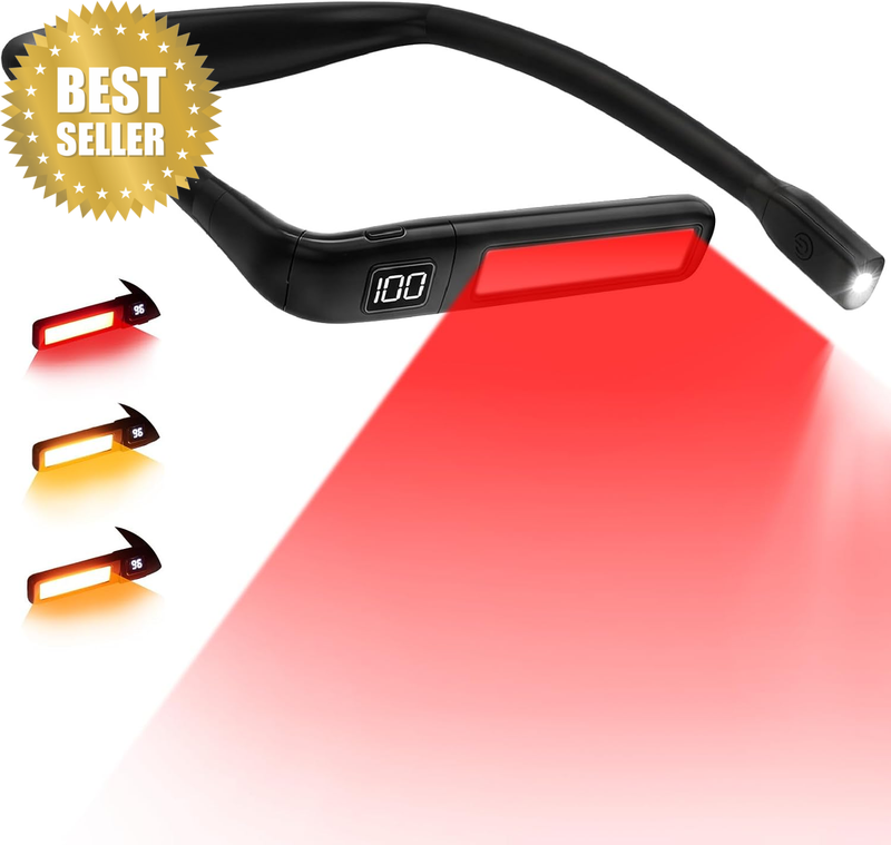 630Nm Red Neck Reading Light - Zero Blue Light, Rechargeable Dimmable Portable L