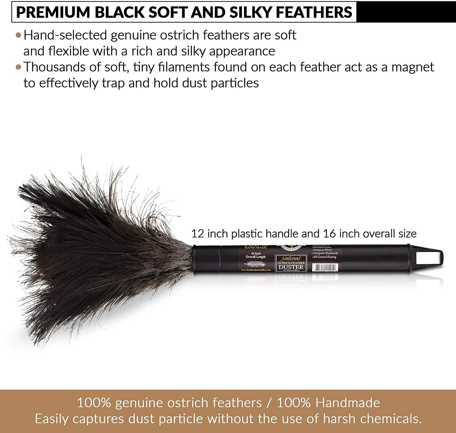 Retractable Ostrich Feather Duster 12" to 16"